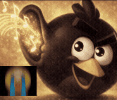 Angry Bird With Music Notes Coming Out Of Ears GIF