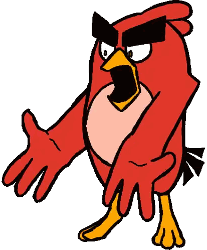 Angry Bird With Outstretched Arms Sticker