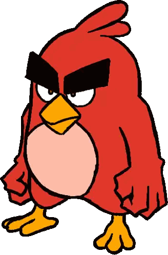 Angry Bird With Yellow Beak And Orange Feet Sticker