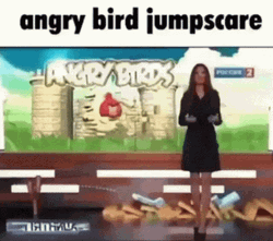 Angry Birds Funny Jump Scare  GIF