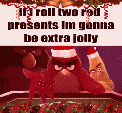 Angry Birds In Santa Hats Christmas GIF