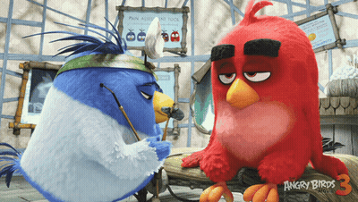 Angry Birds Movie Poster Two Birds Talking GIF