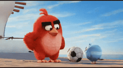 Angry Birds Playing Soccer On Beach GIF