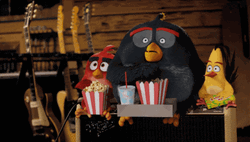 Angry Birds Popcorn Eating  GIF