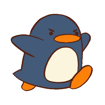 Angry Blue And Orange Penguin Sticker