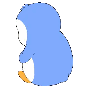 Angry Blue And White Penguin Sticker