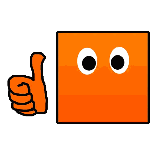 Angry Blue Square Thumbs Down Sticker