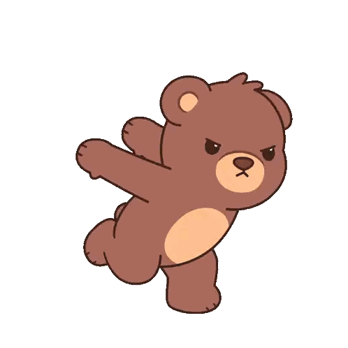 Angry Brown Teddy Bear Sticker