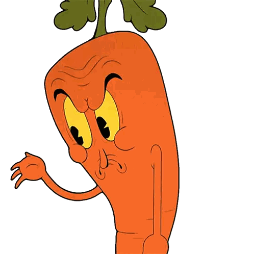 Angry Carrot With Arms And Legs Sticker