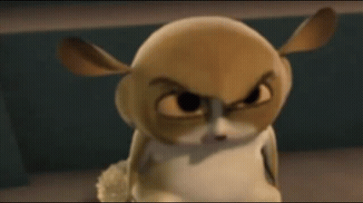 Angry Cartoon Animal Close Up GIF