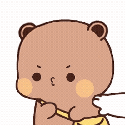 Angry Cartoon Bear With Wings Holding Bow GIF