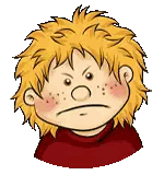 Angry Cartoon Boy Sticker