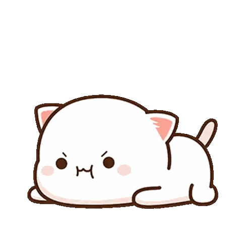 Angry Cartoon Cat Lying Down Sticker