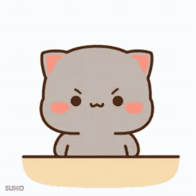 Angry Cartoon Cat Sitting GIF