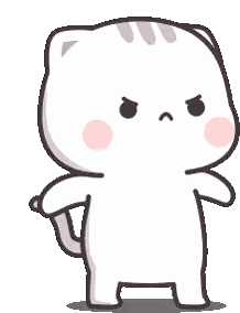 Angry Cartoon Cat Standing On One Leg Sticker