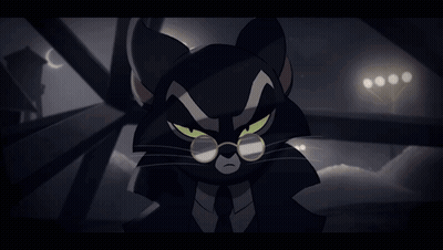 Angry Cartoon Cat With Glasses And Tie GIF