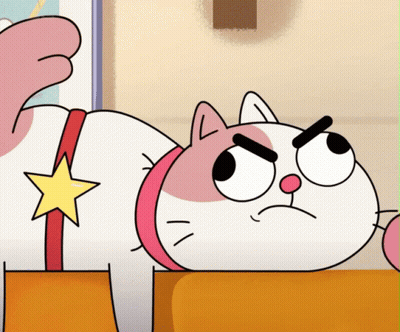 Angry Cartoon Cat With Star On Chest GIF