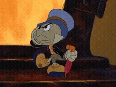 Angry Cartoon Character Holding Pencil GIF