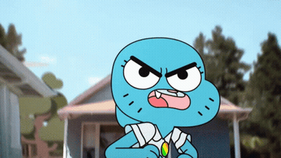 Angry Cartoon Character In Front Of House GIF