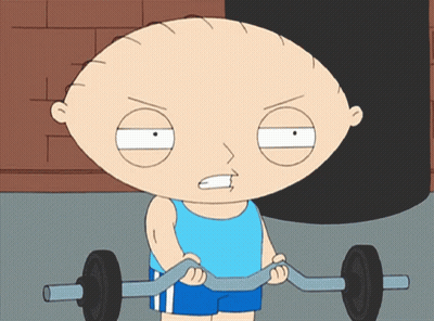 Angry Cartoon Character Lifting Barbell GIF