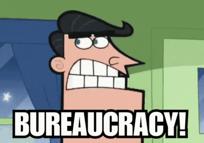 Angry Cartoon Character Saying Bureaucracy GIF