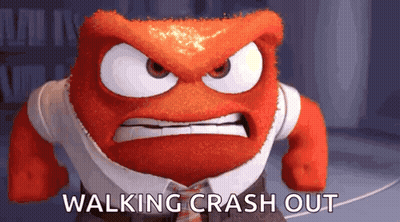Angry Cartoon Character Walking Crash Out GIF