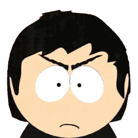 Angry Cartoon Character With Black Hair Sticker