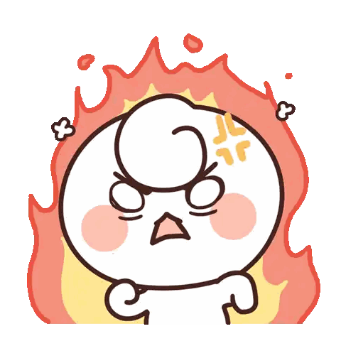 Angry Cartoon Character With Flames Sticker