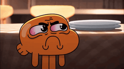 Angry Cartoon Character With Stack Of Plates GIF