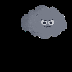 Angry Cartoon Cloud Shooting Lightning