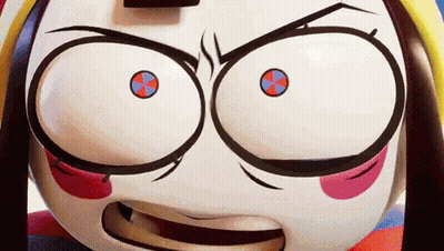 Angry Cartoon Face Close Up GIF