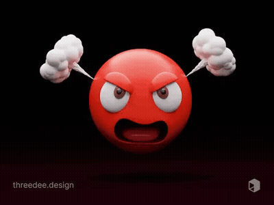 Angry Cartoon Face With Steam From Ears GIF