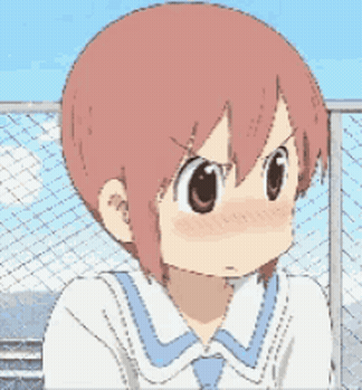 Angry Cartoon Girl With Short Red Hair And Blue Tie GIF