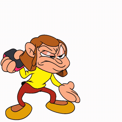 Angry Cartoon Monkey With Text GIF