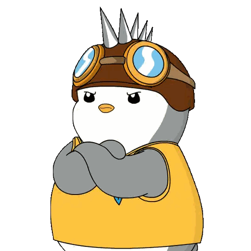 Angry Cartoon Penguin With Helmet And Goggles Sticker