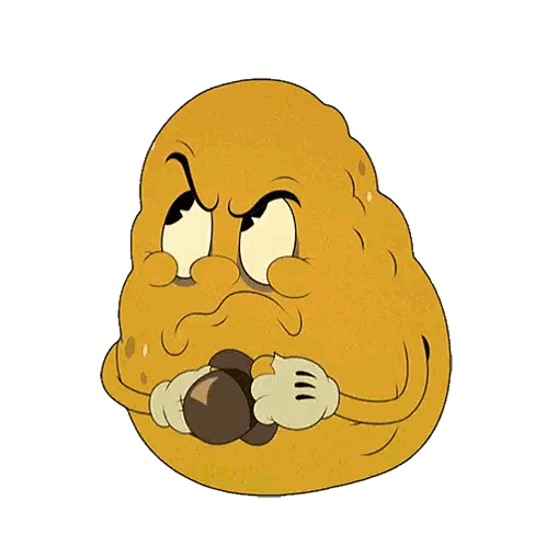 Angry Cartoon Potato Sticker