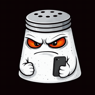 Angry Cartoon Salt Shaker With Fist GIF