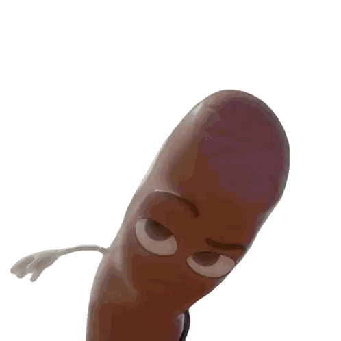 Angry Cartoon Sausage With Arms Sticker