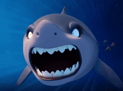 Angry Cartoon Shark GIF