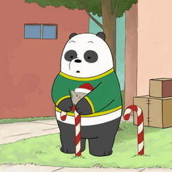 Angry Christmas Panda Looking GIF
