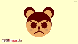 Angry Face Bear Cartoon  GIF