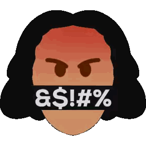 Angry Face With Bandage And Symbols Sticker