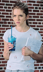 Angry Girl Sipping Blue Slurpee GIF