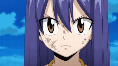 Angry Girl With Purple Hair And Brown Eyes GIF