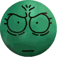 Angry Green Ball Sticker