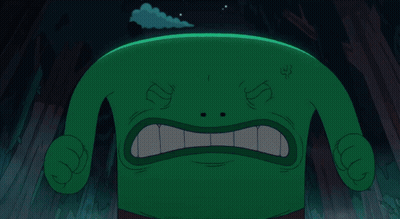Angry Green Cartoon Character With Tattoo GIF