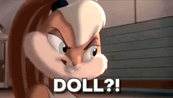Angry Lola Bunny Doll GIF