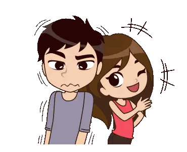 Angry Man And Woman Standing Sticker