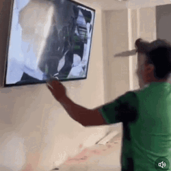 Angry Man Stabbing Tv GIF