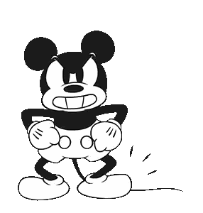 Angry Mickey Mouse Drawing Sticker